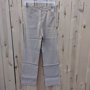 Fransa Woman Y2K Beige Tan Straight-Leg Pants Size 38 High Rise Waist